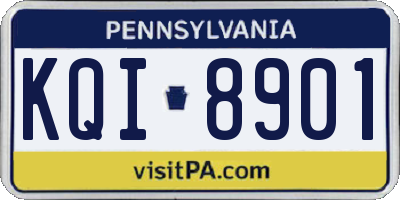 PA license plate KQI8901