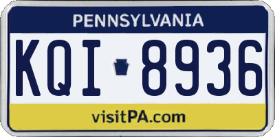 PA license plate KQI8936
