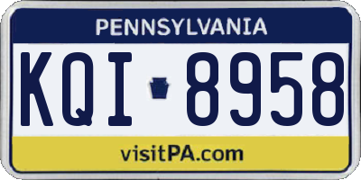 PA license plate KQI8958