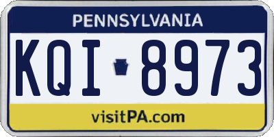 PA license plate KQI8973