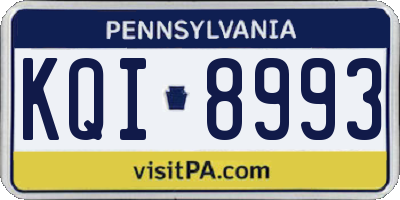 PA license plate KQI8993