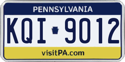 PA license plate KQI9012