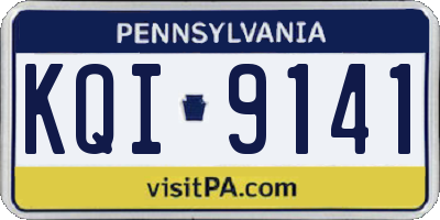 PA license plate KQI9141
