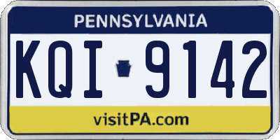 PA license plate KQI9142