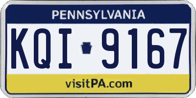 PA license plate KQI9167