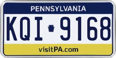 PA license plate KQI9168