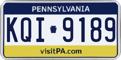 PA license plate KQI9189