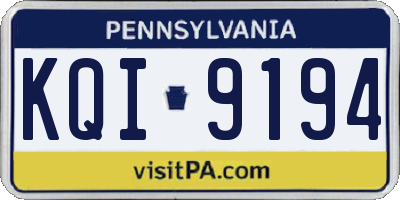 PA license plate KQI9194