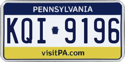 PA license plate KQI9196