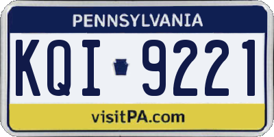 PA license plate KQI9221