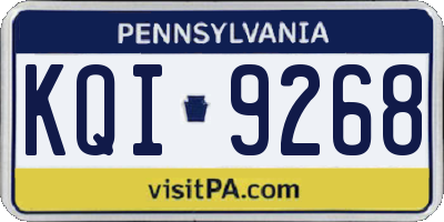 PA license plate KQI9268