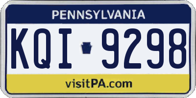PA license plate KQI9298