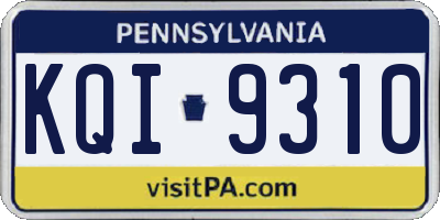 PA license plate KQI9310
