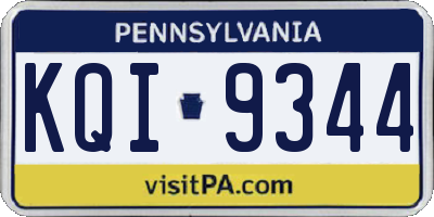 PA license plate KQI9344