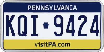 PA license plate KQI9424