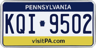 PA license plate KQI9502