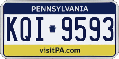 PA license plate KQI9593
