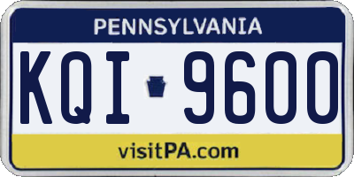 PA license plate KQI9600