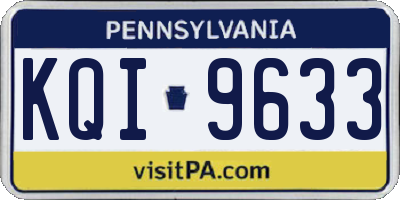 PA license plate KQI9633