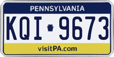 PA license plate KQI9673