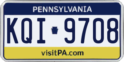 PA license plate KQI9708