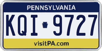 PA license plate KQI9727