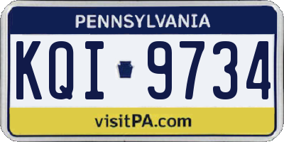 PA license plate KQI9734
