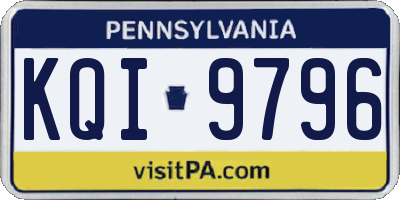 PA license plate KQI9796