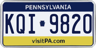 PA license plate KQI9820