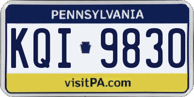 PA license plate KQI9830