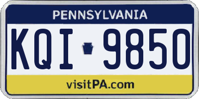 PA license plate KQI9850