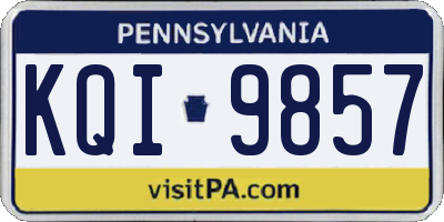 PA license plate KQI9857