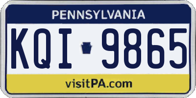 PA license plate KQI9865