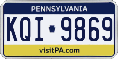 PA license plate KQI9869