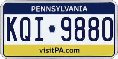 PA license plate KQI9880