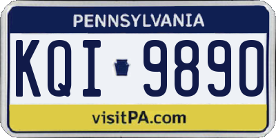 PA license plate KQI9890