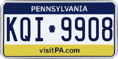 PA license plate KQI9908