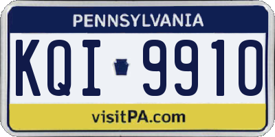 PA license plate KQI9910