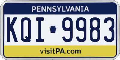 PA license plate KQI9983