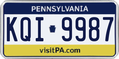 PA license plate KQI9987