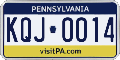 PA license plate KQJ0014