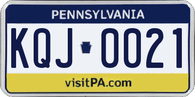 PA license plate KQJ0021