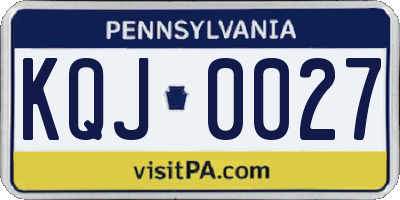 PA license plate KQJ0027