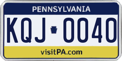 PA license plate KQJ0040