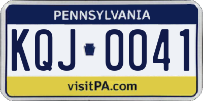 PA license plate KQJ0041