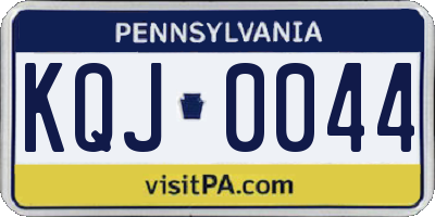 PA license plate KQJ0044