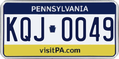 PA license plate KQJ0049