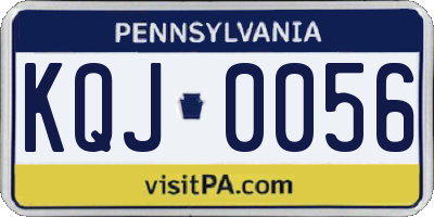 PA license plate KQJ0056