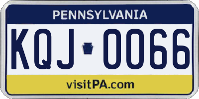 PA license plate KQJ0066