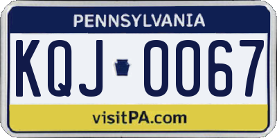 PA license plate KQJ0067